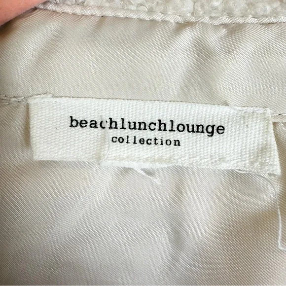 BeachLunchLounge Tory Fleece Jacket Teddy Sherpa Shacket Cream Size Large - Picture 7 of 11